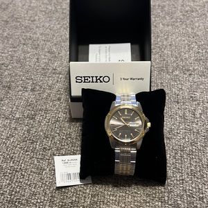 Silver and Gold Seiko Men Watch